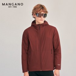 MANGANO 新款90鹅绒连帽羽绒服男士户外轻奢时尚轻薄冬季酒红外套