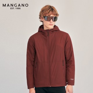MANGANO 新款90鹅绒连帽羽绒服男士户外轻奢时尚轻薄冬季酒红外套