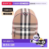 BURBERRY 欧洲直邮自营Burberry/博柏利 灰褐色纺织格纹装饰拉链配口袋双肩