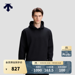 迪桑特 SKI STYLE系列简约宽松图案LOGO男女同款连帽卫衣新品 BK-黑色 L (175/96A)