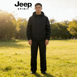 JEEP SPIRIT 吉普软壳冲锋衣裤套装春秋季外套登山休闲运动户外防风防水两件套