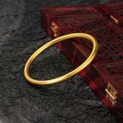 佐卡伊 古法金手镯20g素圈手镯结婚订婚黄金手镯