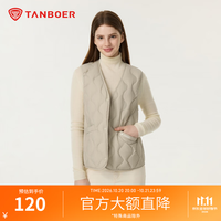 坦博尔 轻量保暖女士羽绒马甲女防泼水易去污面料无袖坎肩秋冬保暖外套 摩卡米 L (170)