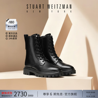 STUART WEITZMAN SW ULTRA秋季厚底黑色短靴女鞋牛皮革真皮奢侈品 黑 SW3801007-BLK 38