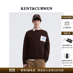 KENT&CURWEN 玫瑰系列26秋冬新品纯绵羊毛男款针织衫毛衣 棕色B0 L (175/100A)