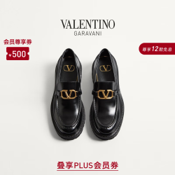 VALENTINO 女士 VLOGO SIGNATURE 乐福鞋 黑色（选小半码） 39.5