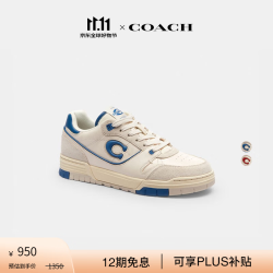 COACH 新品女士女鞋SOHO运动鞋情侣款增高休闲通勤 粉笔白色/太平洋蓝色 39