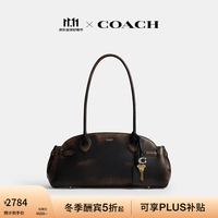 COACH 女士复古挚爱EMPIRE CARRYALL 34号手袋单肩包斜挎包女包 LH/复古黑棕色
