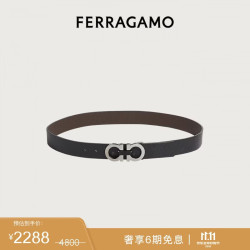 菲拉格慕 男士黑色牛皮革腰带 0476361_C  _100