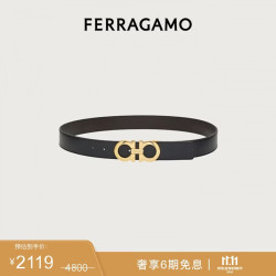 菲拉格慕 Ferragamo）GANCINI双面可调式腰带男士皮带 0586940_C_95（礼物送男友）礼盒
