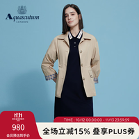 雅格狮丹Aquascutum/雅格狮丹2026春夏新品女七分袖翻领收腰夹克风衣外套 奶油拿铁 M