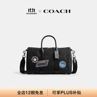 COACH 新款男女通用经典标志贴纸印花COMPASS 35号手袋 黑色 Signature