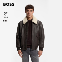 BOSS（服装） 雨果博斯BOSS 男26新款皮衣机车夹克外套 207-深棕色 M (48)