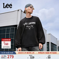 Lee 宽松版经典圆领印花Logo男女同款长袖休闲卫衣