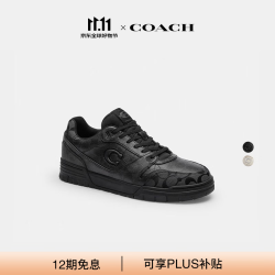 COACH 秋季男士男鞋经典标志老花SOHO百搭运动鞋平底鞋 黑色 40
