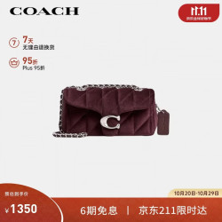 COACH 女TABBY中号单肩绒面革链条包梅乐色CW620礼物次日达