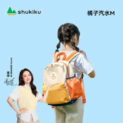 SHUKIKU 儿童书包1-3年级小学生超轻防泼水透气背包户外旅游 橘子汽水M码