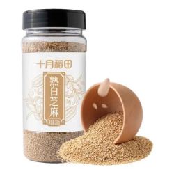 十月稻田 熟白芝麻 200g 免洗即食 凉拌调味 烘培杂粮辅料 芝麻酱原料