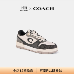 COACH 男士混合经典标志SOHO运动鞋百搭透气休闲 黑色/白垩色 43