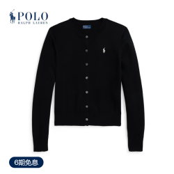 拉夫劳伦 Polo Ralph Lauren 拉夫劳伦 女装 修身版型圆领针织开襟衫RL26852 001-黑色 偏小 M