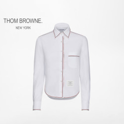 THOM BROWNE [TB]汤姆布朗[6期免息]女士春夏经典长袖短款衬衫 白色 40