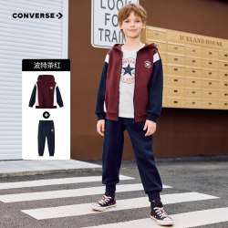 匡威 童装男童套装青少年春季上衣裤子两件套中大童百搭休闲运动