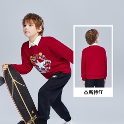 匡威 童装男童卫衣青少年春季儿童打底衫潮流学院风百搭圆领套头