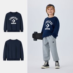 匡威 童装男童卫衣2026春季新款中大童休闲时尚打底衫百搭套头上衣