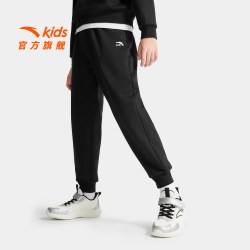 安踏 儿童装男童加绒裤子运动裤秋冬款2026冬季新款青少年长裤卫裤