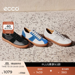 ecco 柔酷10号560104 白色/宝石蓝 男士休闲鞋