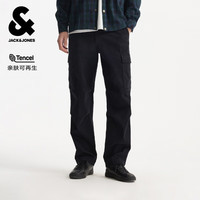 杰克琼斯 杰克·琼斯（JACK&JONES）男装秋季节略宽松版休闲裤长裤子 纯黑色-1 31 175