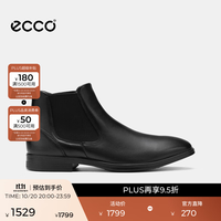ecco 男靴 26年秋冬新款商务休闲轻奢英伦风切尔西短筒靴 墨本621954 黑色62195401001 41