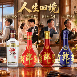 郎酒 老郎酒1898 酱香型白酒53度酱酒 佳节送礼 自饮摆柜 53度 500mL 4瓶 人生四境