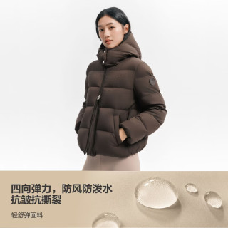 波司登 B260245132 90绒脱卸帽 深巧棕 S 女士羽绒服