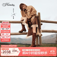 高跟73小时 女鞋辛芷蕾同款Into the wild26冬季新款纯色长筒圆头骑士靴长靴