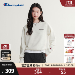 Champion 冠军卫衣女士2026秋季新款长袖纯色圆领上衣插肩袖休闲糖果色女装 燕麦米 M
