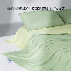 棉淑 冰丝夏凉被空调被纯棉全棉可机洗凉感四件套单人学生宿舍薄被双人