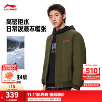 李宁 反伍BADFIVE防泼水短棉服男子26秋冬宽松运动棉服 橄茶褐-3 L