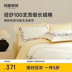 MIDO HOUSE 铭都床上四件套经纱100支纯棉全棉四季通用床单被套床品-环梦 1.8m床笠款
