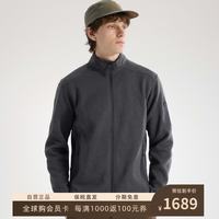 始祖鸟 Covert Cardigan 男款 柔软保暖抓绒开衫 黑灰 L