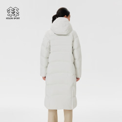 KOLON SPORT 重量羽绒服 女士户外防风鹅绒夹克 奶油白