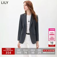 LILY 小个子简约垫肩纯色休闲商务通勤长袖西装外套