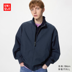优衣库 哈灵顿茄克男装女装/外套夹克484610 487318 487318/69藏青色 M