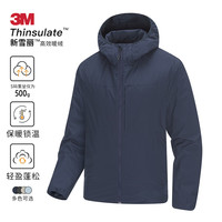 3M新雪丽棉服男士冬季轻量化保暖棉袄男生棉衣外套 藏青 L