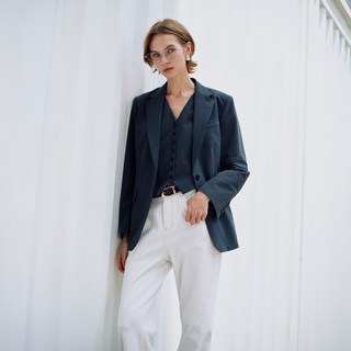 LILY 纯色垫肩长袖西装外套