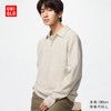 优衣库 487939 Souffle Yarn针织Polo衫 米色 L