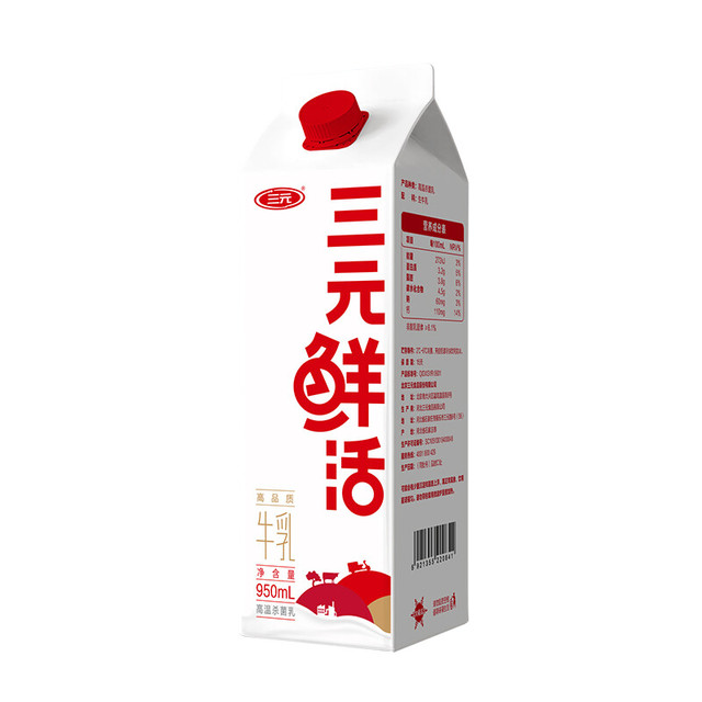 今日必买：三元 乐活高品质牛乳950ml