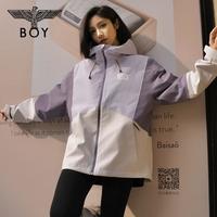 BOY LONDON 男女同款撞色拼接夹克户外休闲连帽外套N23054