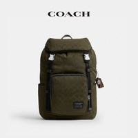 COACH 男士锦纶LOGAN老花双肩包背包高级通勤大容量