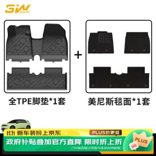 3W 适用于蔚来firefly萤火虫专用TPE汽车脚垫+毯面双层/可定制